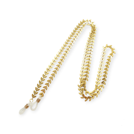 glasschain gold steel with leafs